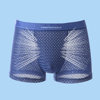 3 sztuk/partia letnie męskie bielizna męska bielizna męska Ice Silk Seamless bielizna Mesh oddychające fajne majtki męskie bokserki majtki 2